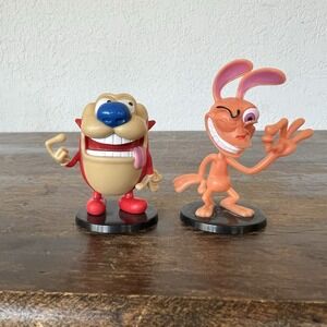 Nickelodeon Ren And & Stimpy Plastic Mini PVC Figures Cake Toppers 2018 Lot Of 2